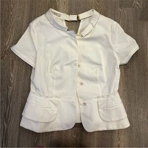 Prada Short Sleeve Button Up Blouse